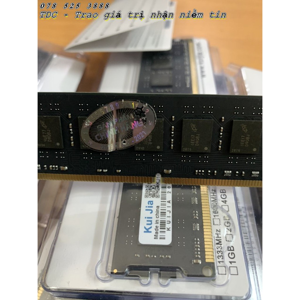 Ram máy tính Kuijia 8GB DDR3 PC 12800U - bus 1600 Mhz. Hàng Chính Hãng. Bảo hành 36 tháng