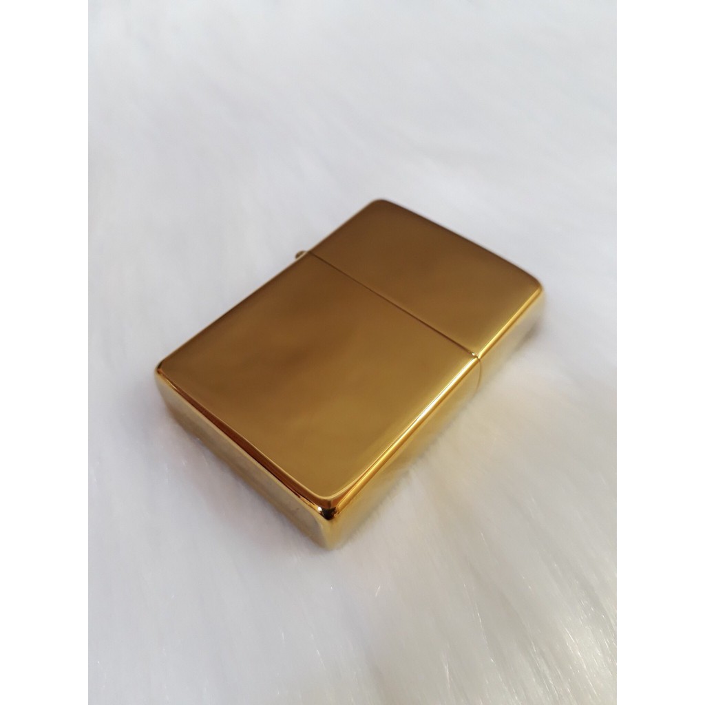 Zippo Vỏ Vàng Ruột Vàng Tem Đỏ