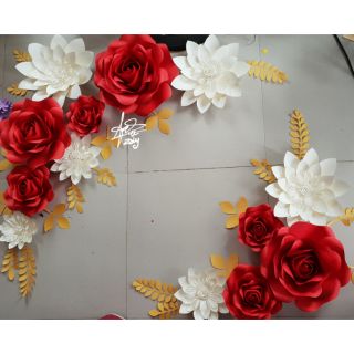 Set hoa cắt sẵn Đỏ- trắng