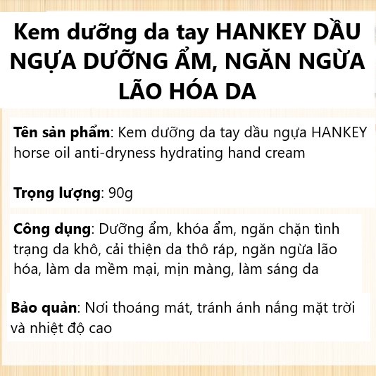 Kem tinh dầu ngựa dưỡng ẩm làm trắng da tay chống lão hóa 90g KDN65