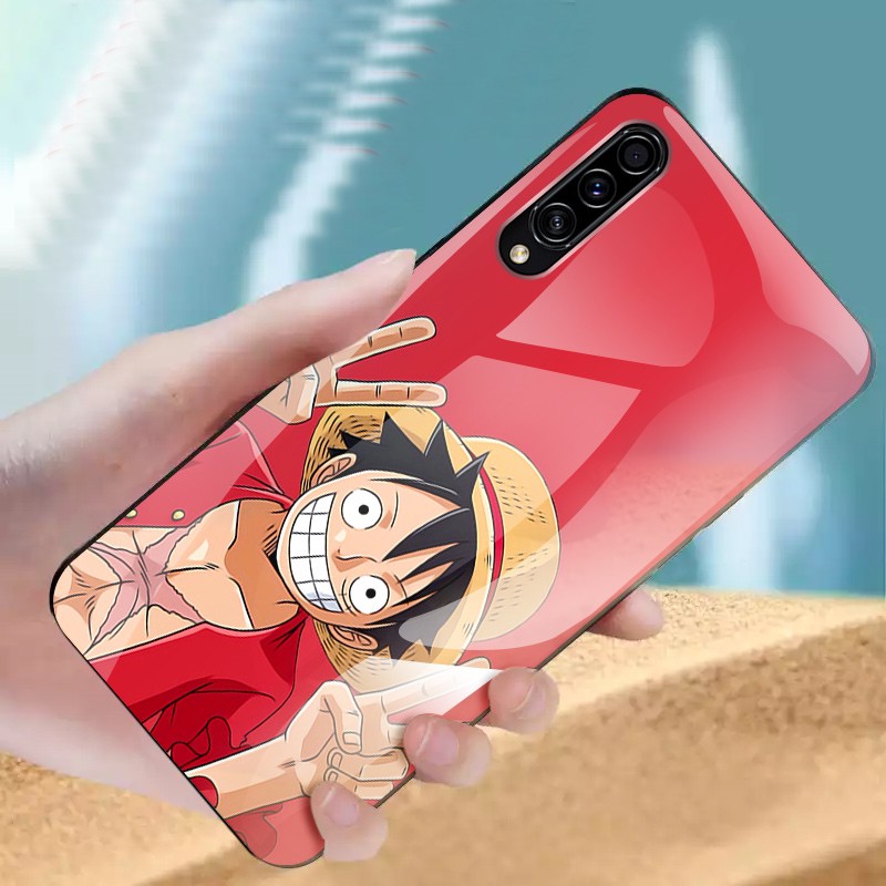 Ốp Samsung Hình Luffi mặt kính gương bóng