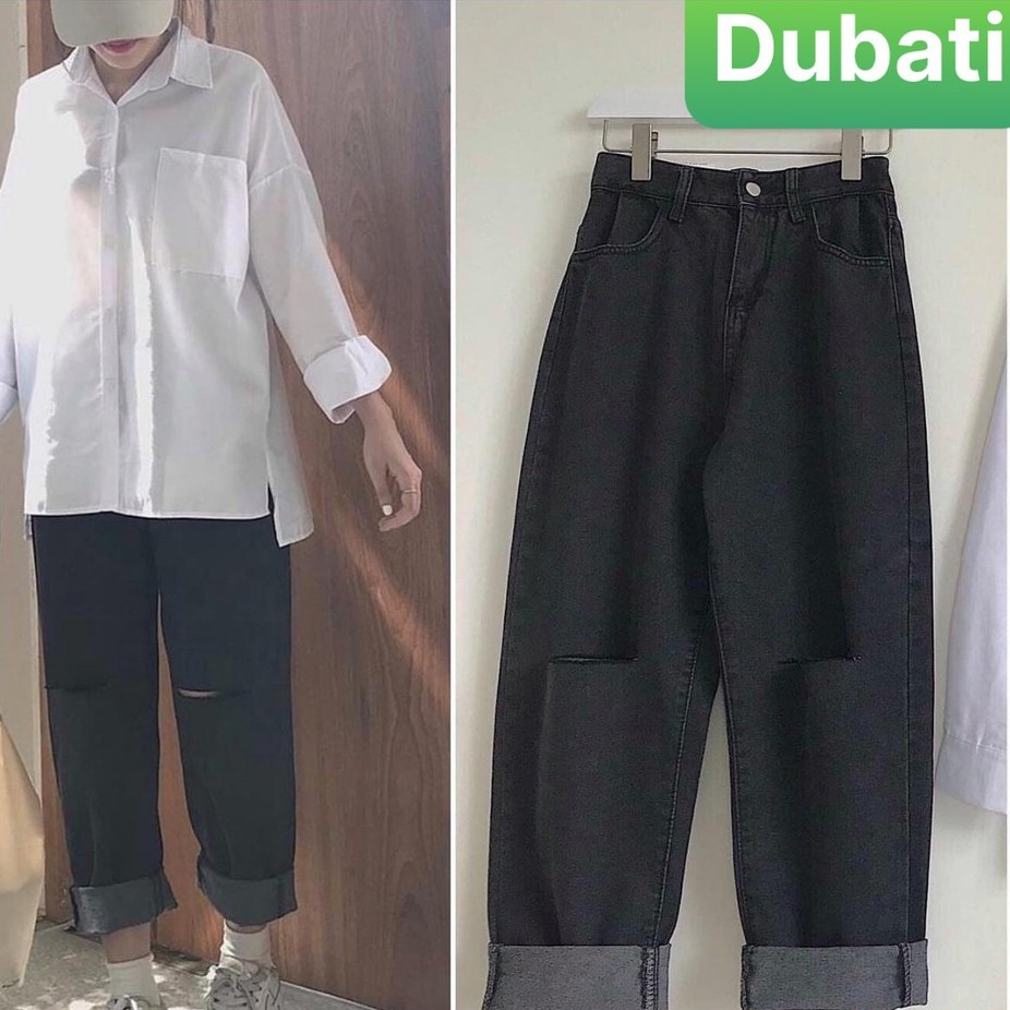QUẦN JEAN NỮ BAGGY ỐNG RỘNG TÔN DÁNG, JEAN LƯNG CAO DÁNG SUÔNG CAO CẤP- DB 313- DUBATI FASHION