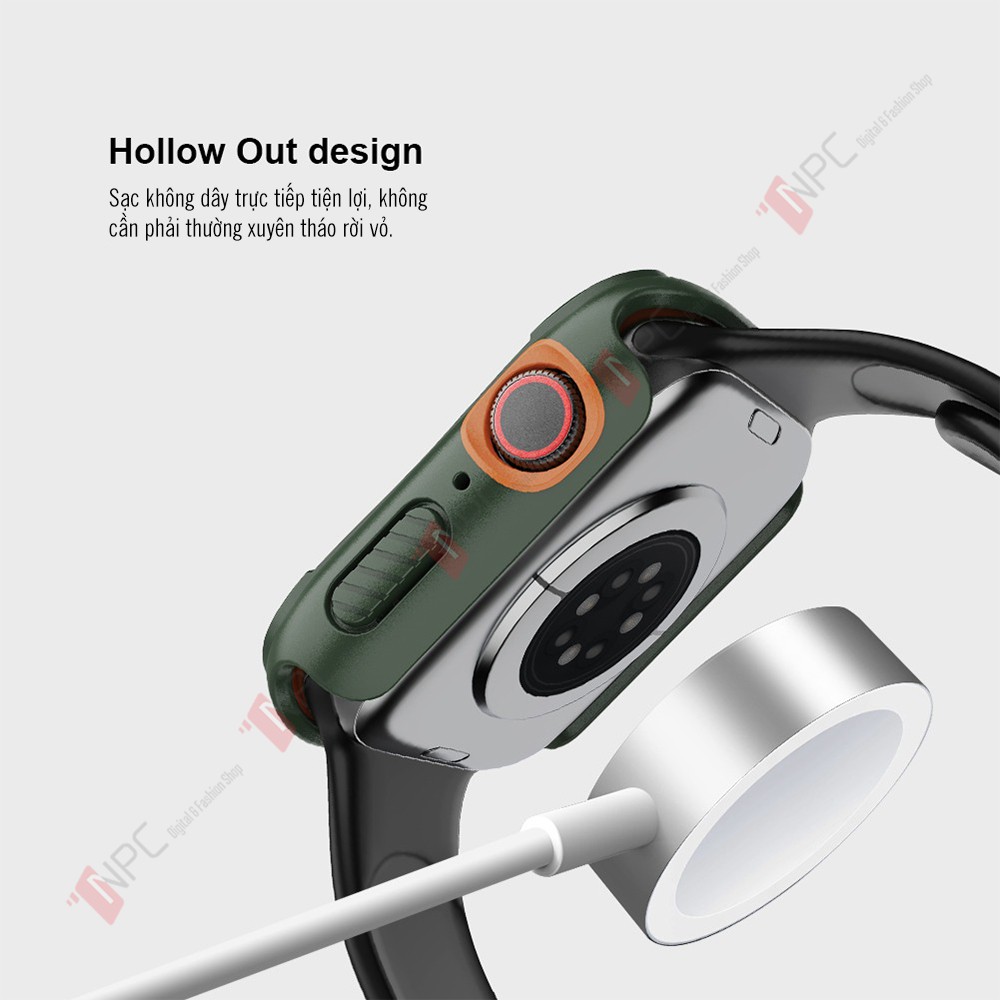 Ốp Apple Watch 6/SE/5/4 Kính Cường Lực NILLKIN CrashBumper Case Rhinoceros Series 40mm 44mm Chống Trầy Sước Va Đập