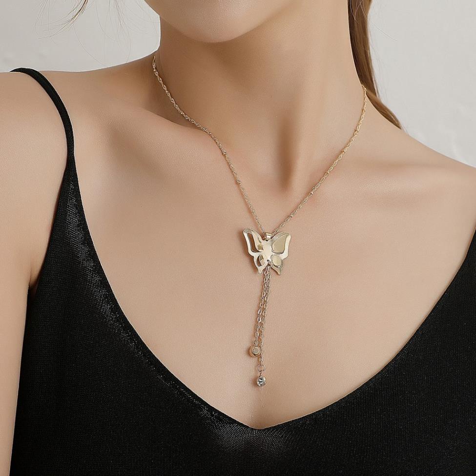 (027) Dây Chuyền Dài Mặt 🦋 Nhiều Lớp Phong Cách Hàn Quốc