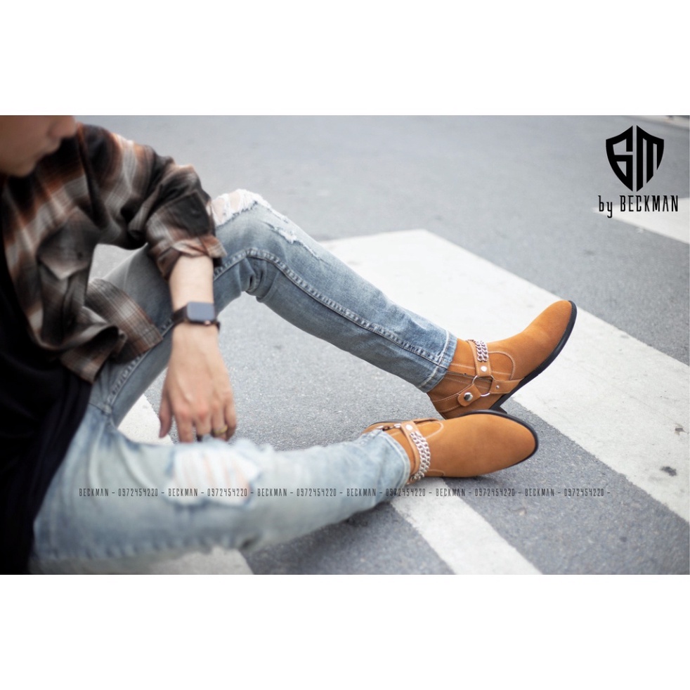 Giày Harness Laurent Boots chất da bò cao cấp phong cách thời trang nam 💖Bảo hành 12 tháng💖 | BigBuy360 - bigbuy360.vn