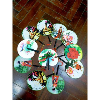 Quạt vải, quạt giấy tròn phối đồ cổ trang giá cực ưu đãi.