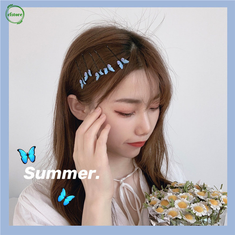 BUTTERFLY (Hàng Mới Về) Kẹp Tóc Hình Bướm Đính Đá Xinh Xắn Cho Nữ