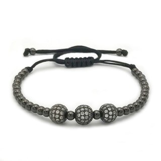 VÒNG TAY LUCKY CHARM HEMATIT CHARM SAWAROVSKI (BLACK)