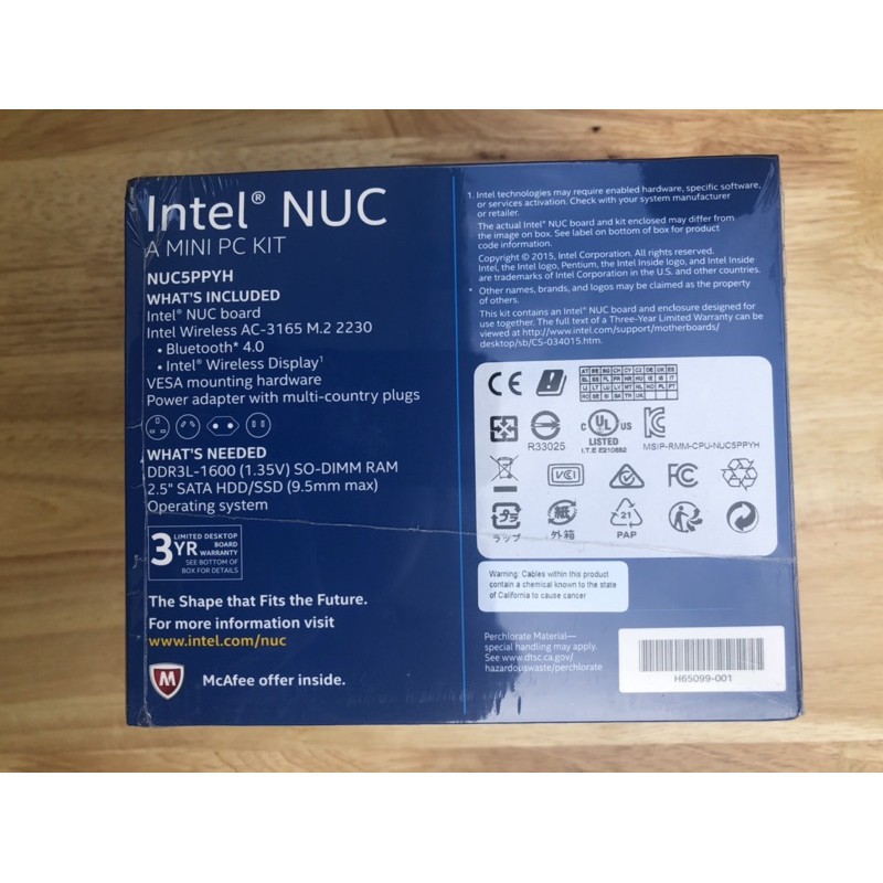 Máy tính để bàn siêu nhỏ gọn Intel NUC NUC5PPYH SSD128gb RAM 8gb | BigBuy360 - bigbuy360.vn