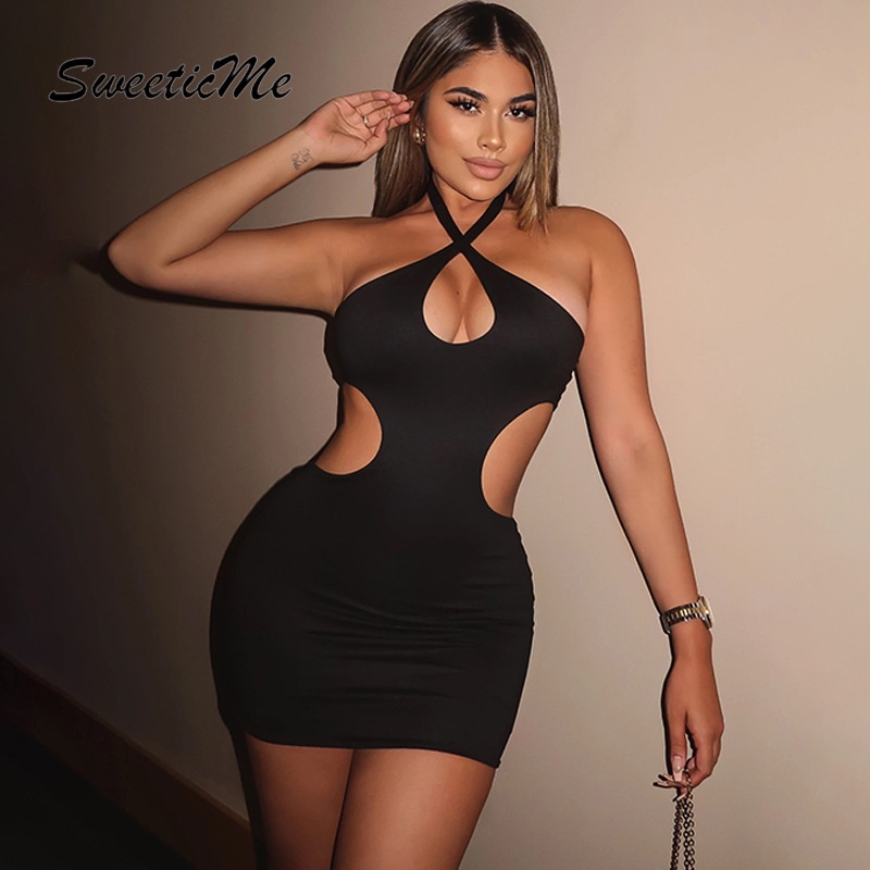 Đầm Dáng Ôm Cột Dây Hở Lưng Gợi Cảm Thời Trang SweeticMe