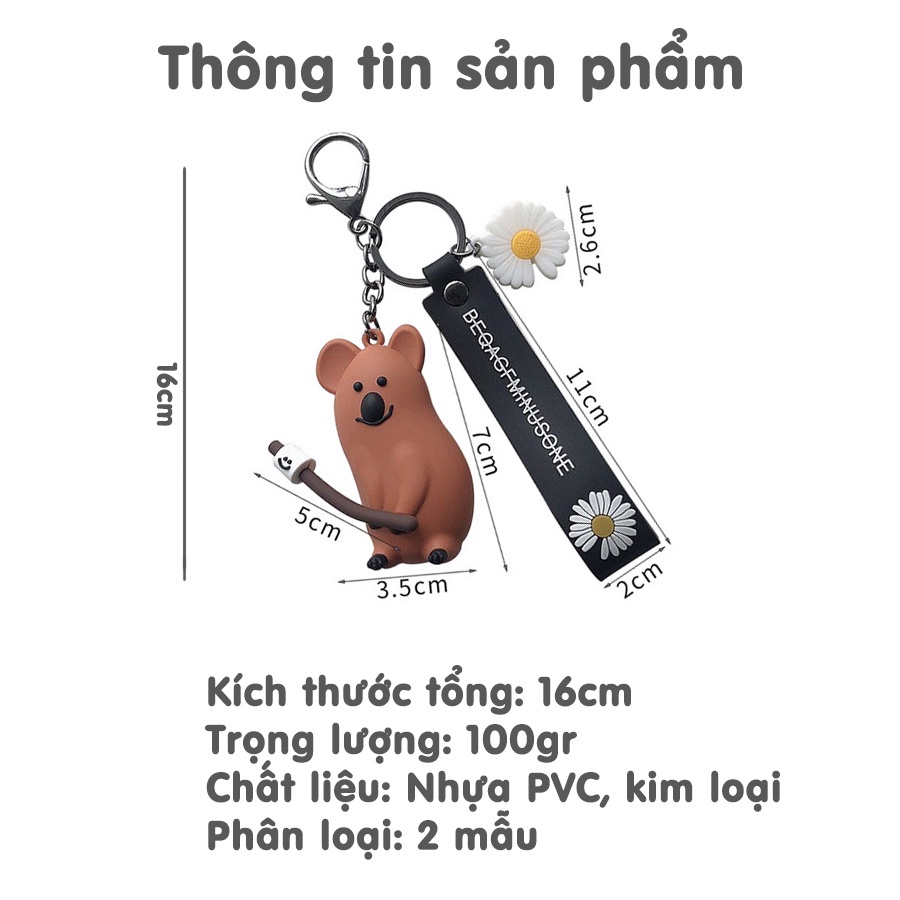 Móc Khóa Hoạt Hình Vịt Trắng Gấu Trúc Trang Trí Dễ Thương, phụ kiện balo