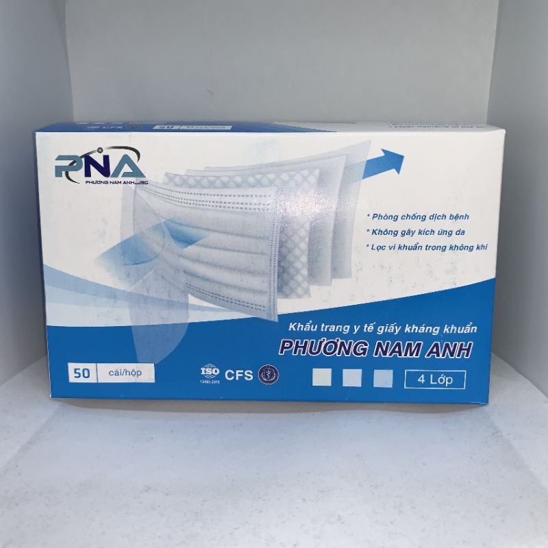 Hộp 50 cái khẩu trang y tế kháng khuẩn Phương Nam Anh