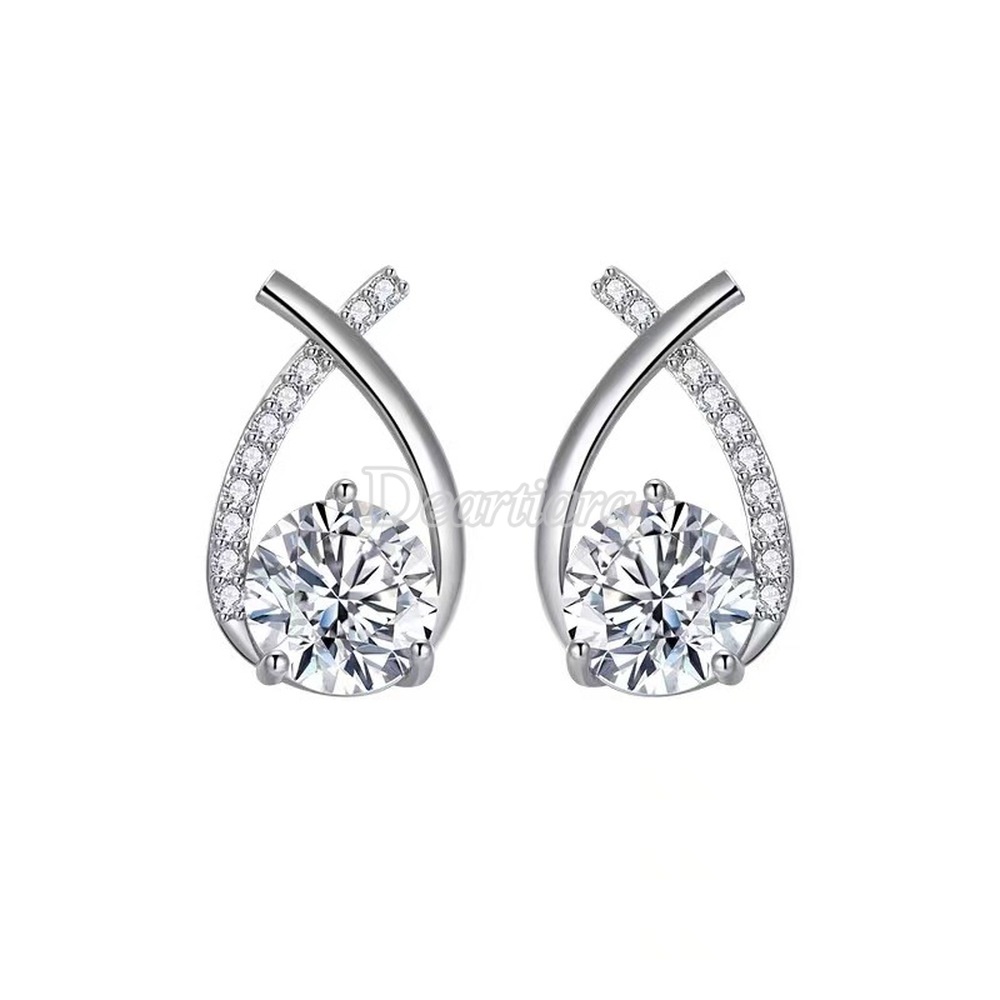 Khuyên tai đính đá zircon thời trang sang trọng cho nữ