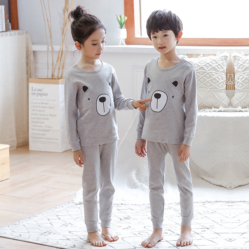 Bộ Đồ Ngủ Cotton In Hoạt Hình Cho Bé