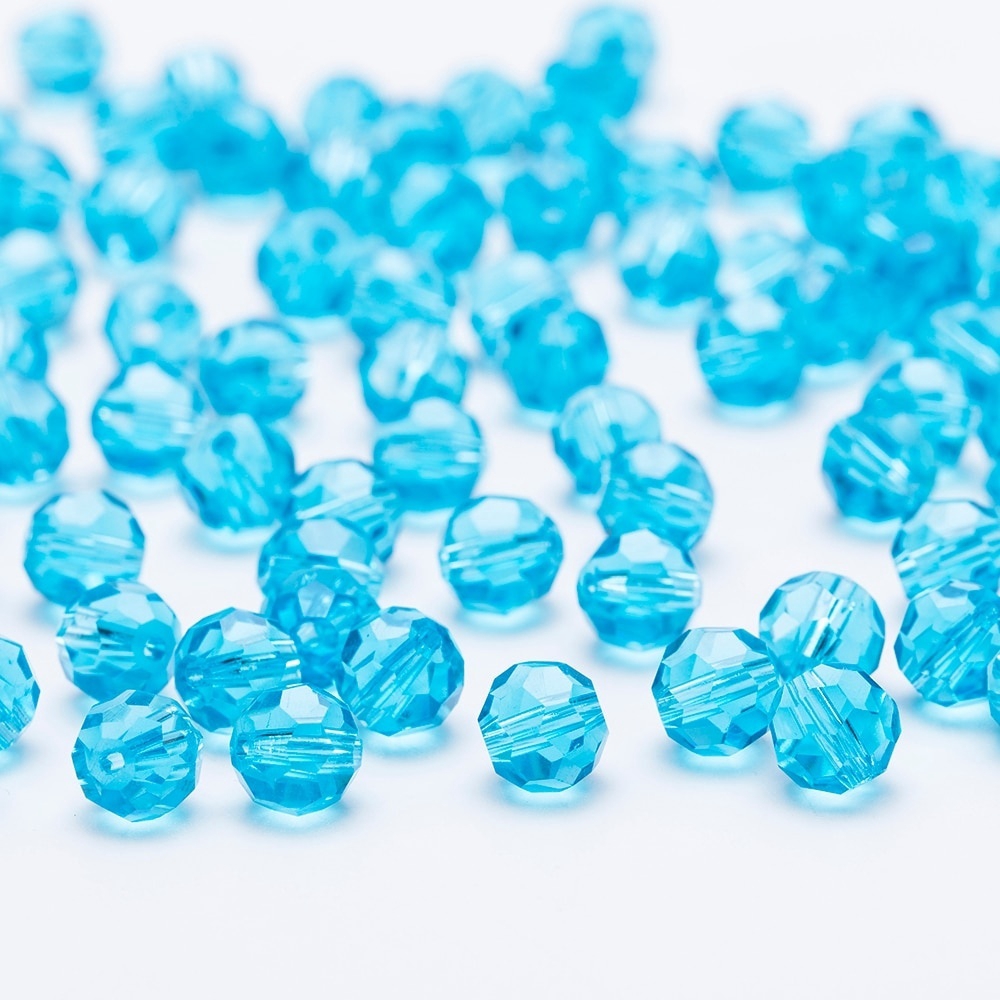 Bộ 20 Hạt Thủy Tinh Màu Trơn Kích Thước 8mm Dùng Làm Trang Sức