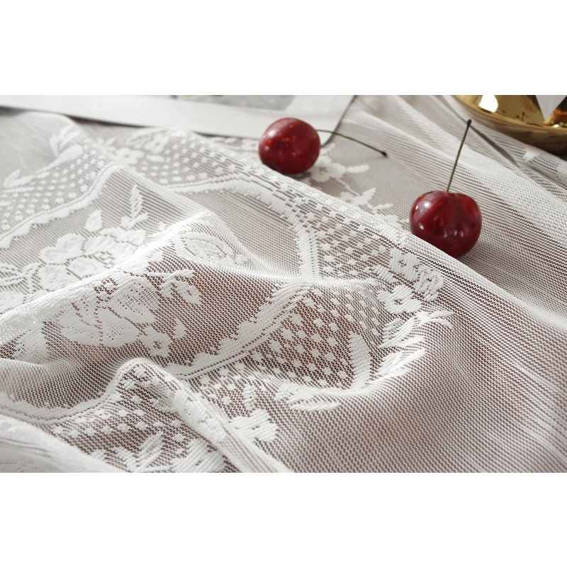 Khăn Trải Bàn Tròn Phối Ren Phong Cách Bắc Âu Retro Ốp