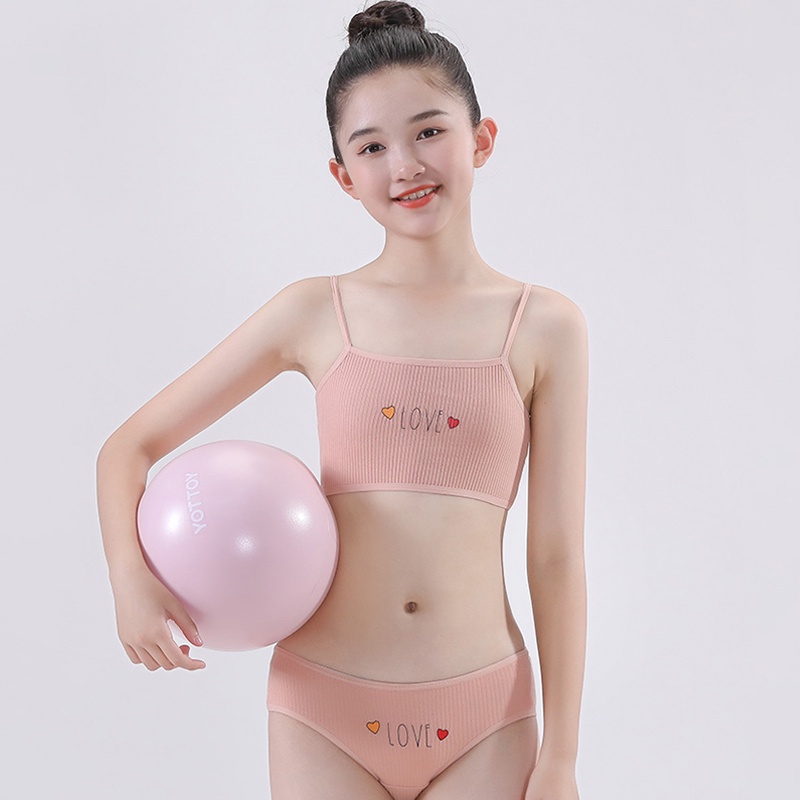 Bộ Đồ Lót Không Tay Thoáng Khí Dành Cho Bé Gái