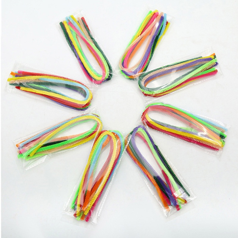 Bộ 100 Miếng Vải Chenille Màu Sắc Trơn Dùng Làm Đồ Thủ Công