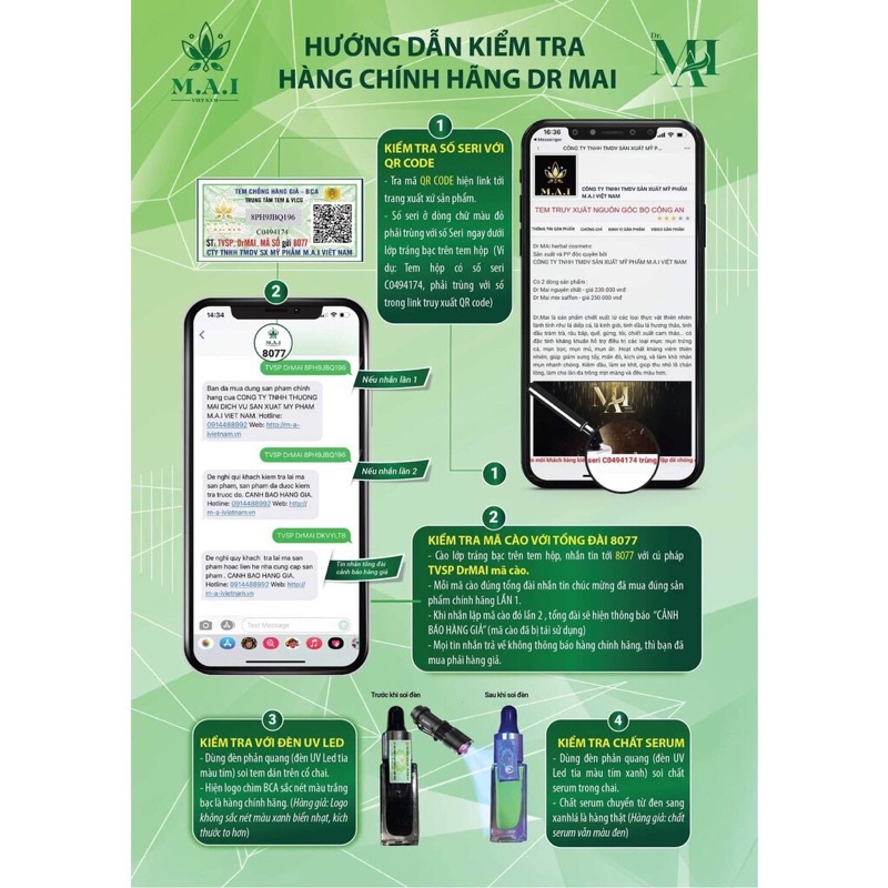 Dr Mai, Serum Mụn Dr Mai, thảo dược ngăn ngừa mụn lựa chọn hoàn hảo cho da mụn 5ml