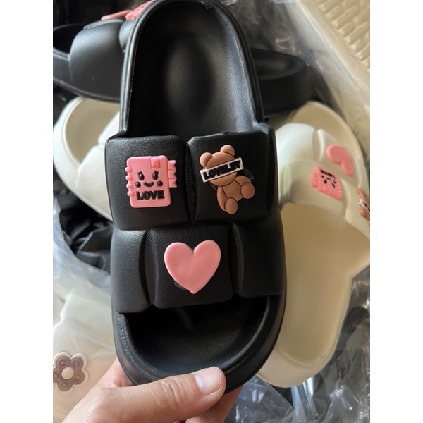 Dép bánh mỳ quai ngang Dán ICON hình em bé siêu dễ thương