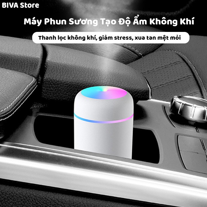 Máy Phun Sương Tạo Độ Ẩm Không Khí Dung Tích H2O 300ml Kết Hợp Với Đèn Led