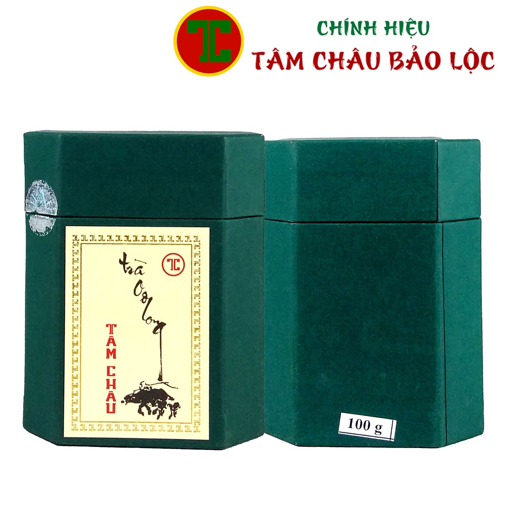 Trà Oolong Tâm Châu Thuần Xanh Hộp 100Gr - Chính hiệu TÂM CHÂU BẢO LỘC