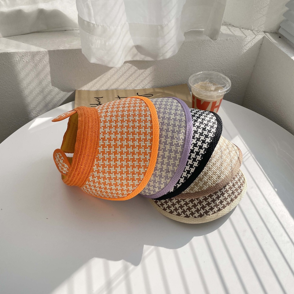 Mũ Cói Hở Chóp Tai Thỏ Chống Nắng Dễ Thương Cho Bé