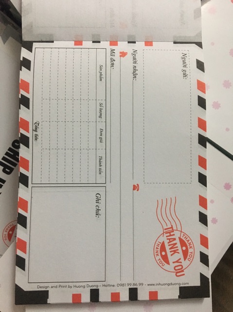 Phiếu ship hàng  100 trang