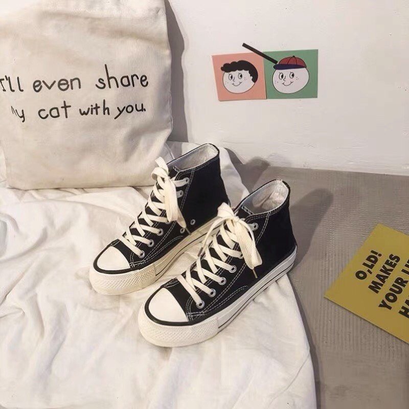 Giày Thể Thao, Giày Sneaker mẫu CV All Star cổ cao, Nam Nữ Đen, Trắng Bản Siêu Cấp 2022