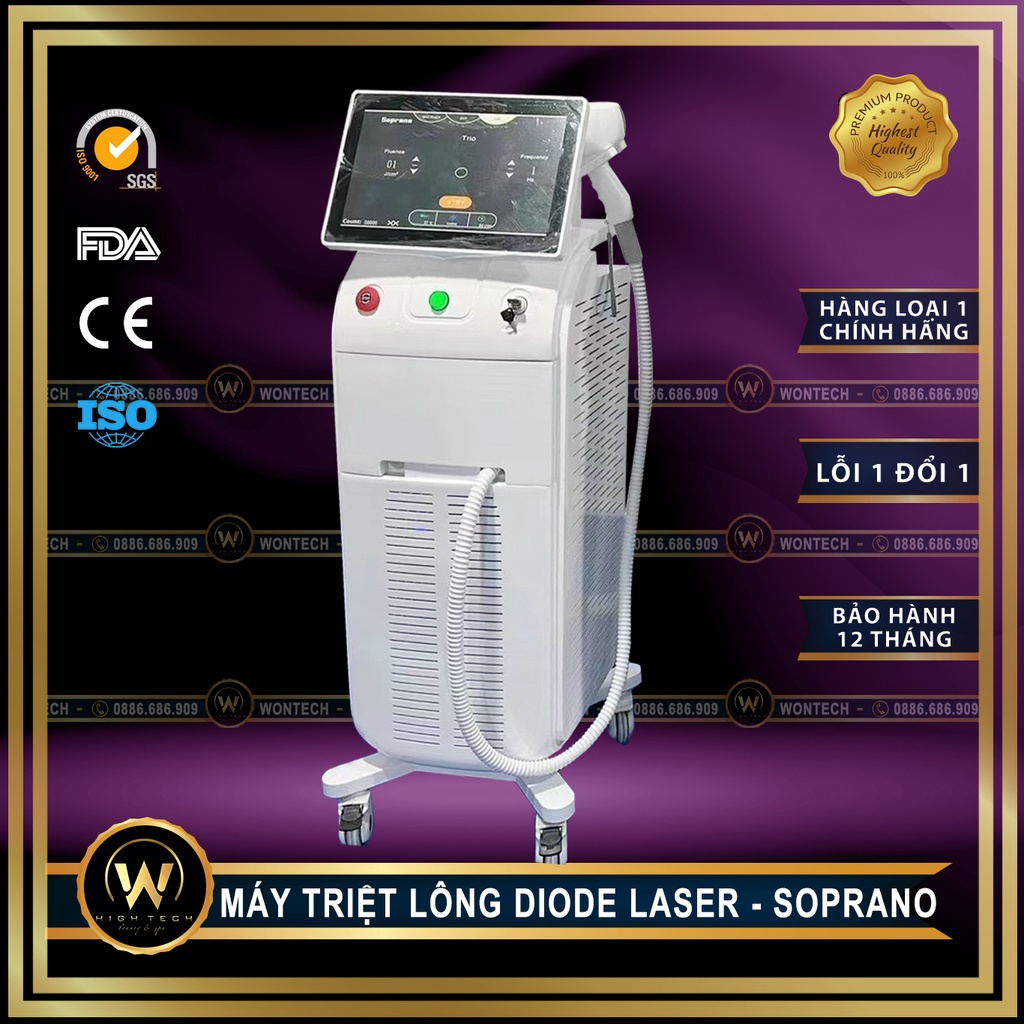 [WONTECH] Máy Triệt Lông Diode Laser Macro.