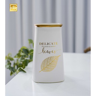 Bình trang trí hình lá phong cách nghệ thuật