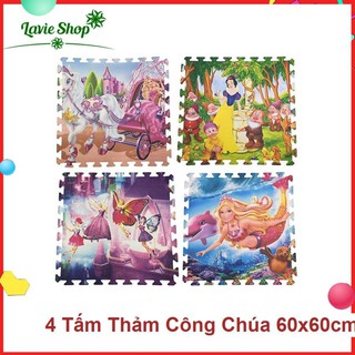 Bộ 4 Miếng Thảm Xốp Mềm Lót Sàn Hình Công chúa 60x60/1 miếng