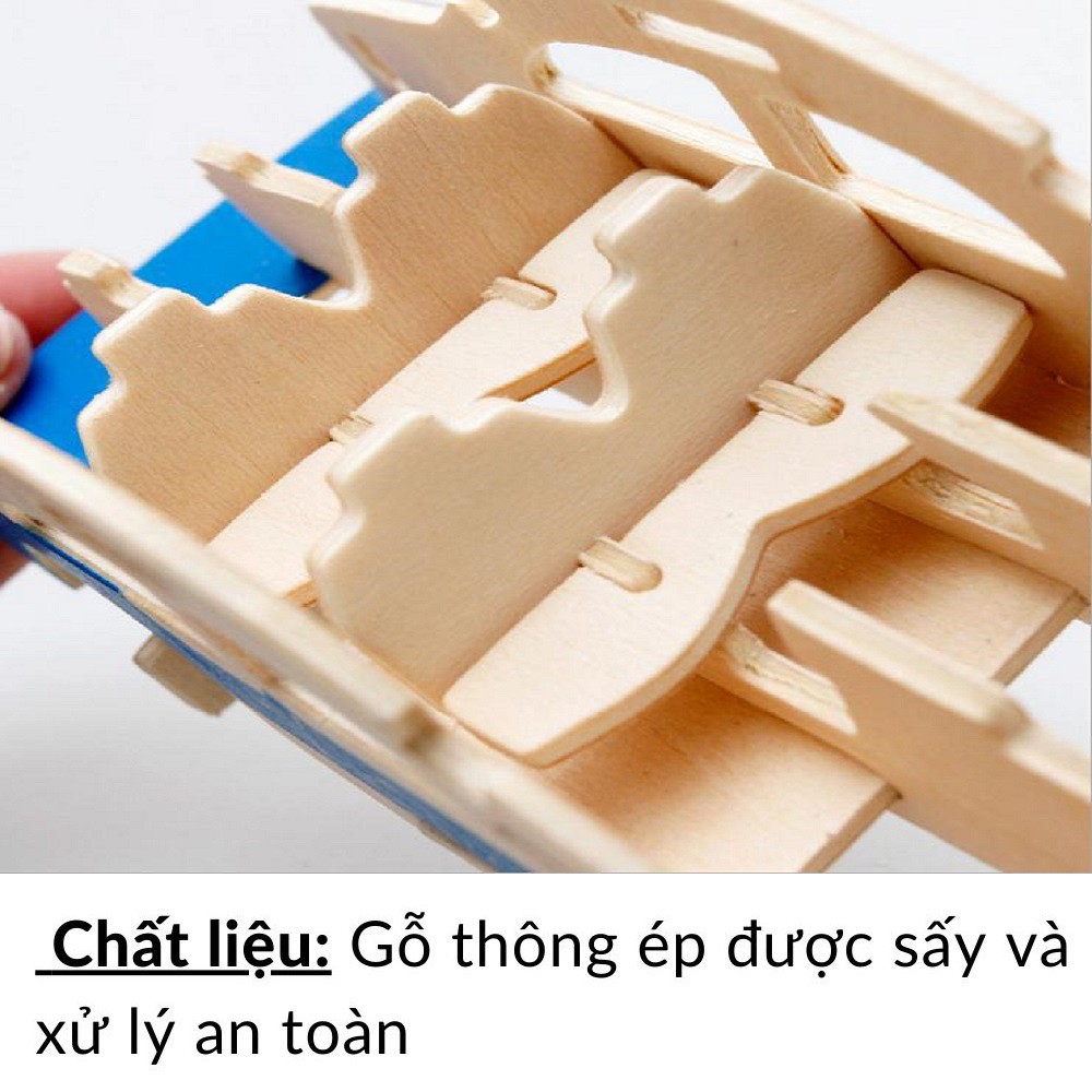 Đồ chơi xếp hình gỗ 3D - Mô hình có màu lắp ráp ghép khối giáo dục cho trẻ em bé Kami