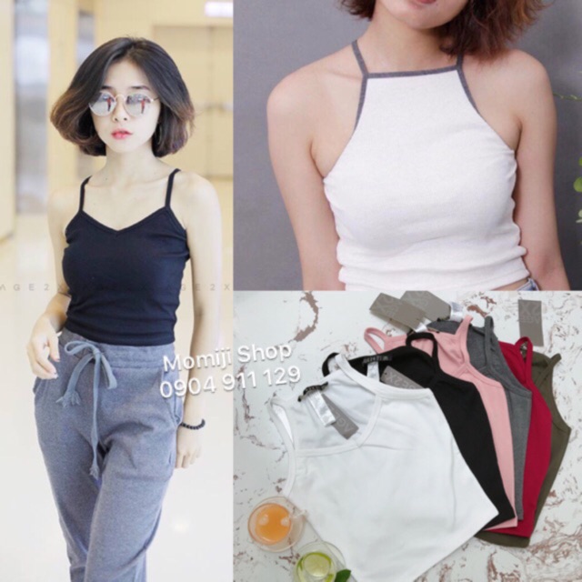 Áo croptop yếm 🍒 2 dây siêu xinh