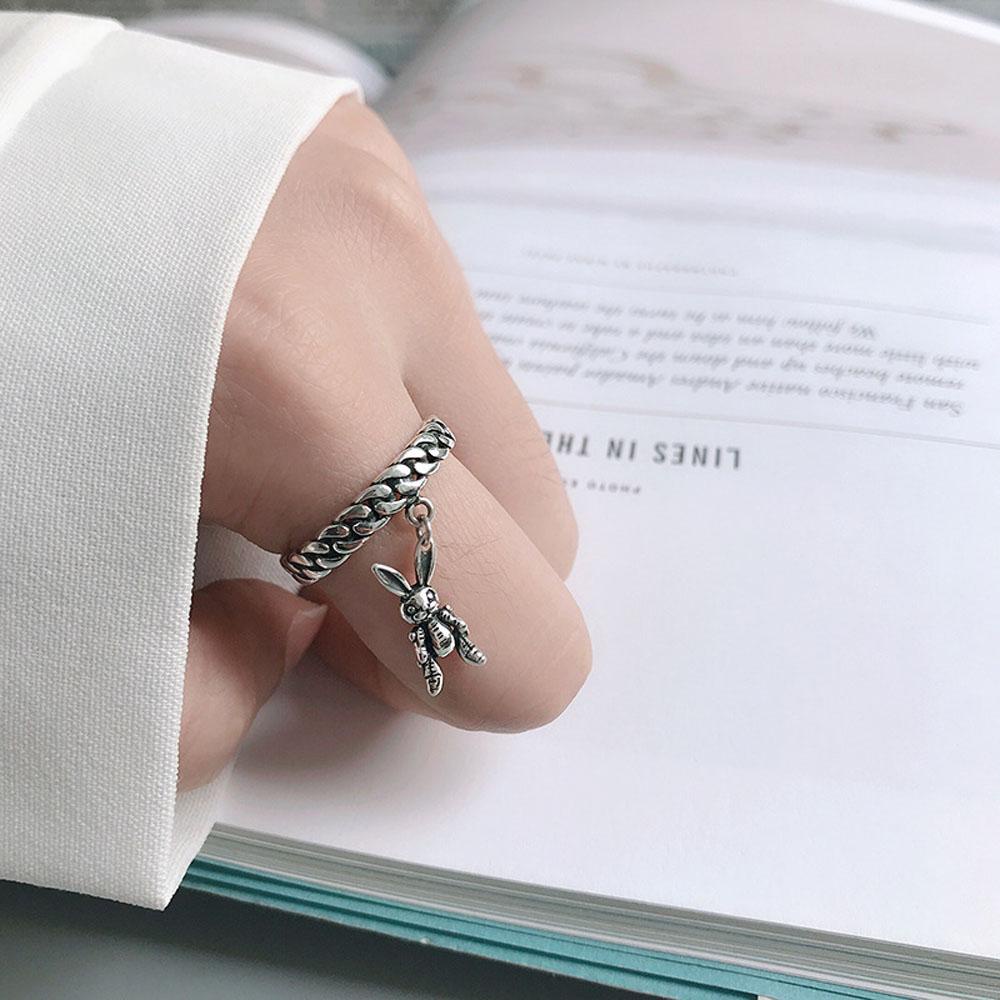 Nhẫn VANES1 Có Thể Điều Chỉnh Kích Cỡ Họa Tiết Hình Con Thỏ Dùng Cho Nữ|Trang Sức Dự Tiệc Màu Sắc Dành Cho Nữ