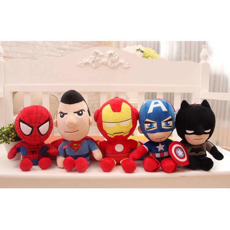 Gấu Bông Siêu Anh Hùng Đáng yêu Cho Bé Marvel Avengers Người Sắt Nhện nhân Batman Captain America Iron Man Spiderman