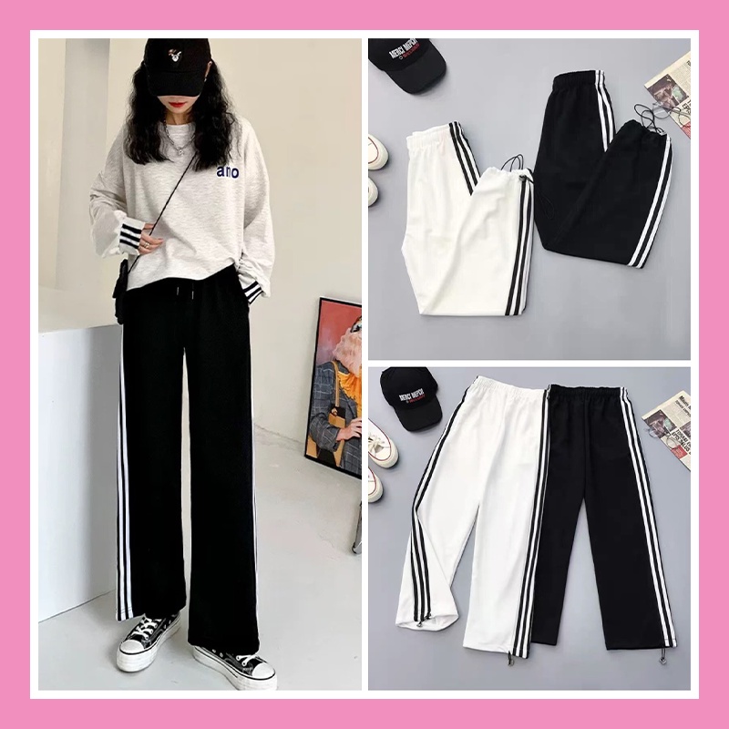 Quần jogger ống rộng suông nam nữ unisex thể thao 3 sọc bo gấu dây rút chất UMI dày dặn có bigsize QD21