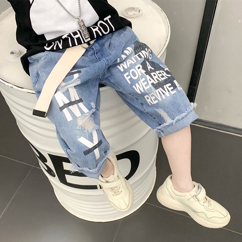 Quần Short Jean Kiểu Rách Thời Trang Cho Bé Trai