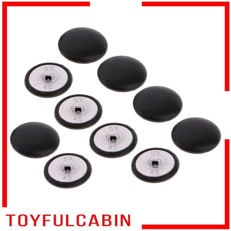 Set 10 Nút Da Giả Màu Đen Làm Đồ Thủ Công