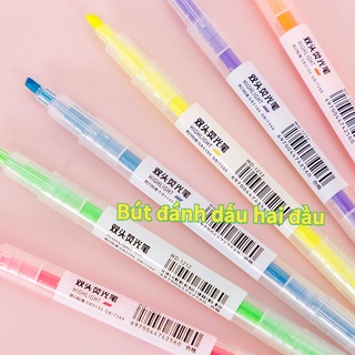 Bút đánh dấu sáu màu Bút Dạ Đánh Dấu Hai Đầu Tiện Dụng Cho Học Sinh bút chì màu