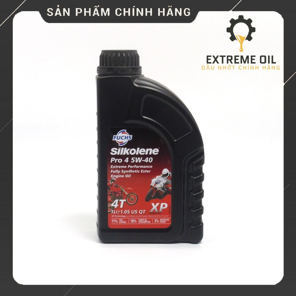 Nhớt xe tay côn Fuchs Silkolene Pro 4 10W40 XP, dầu nhớt xe máy eXtreme Oil