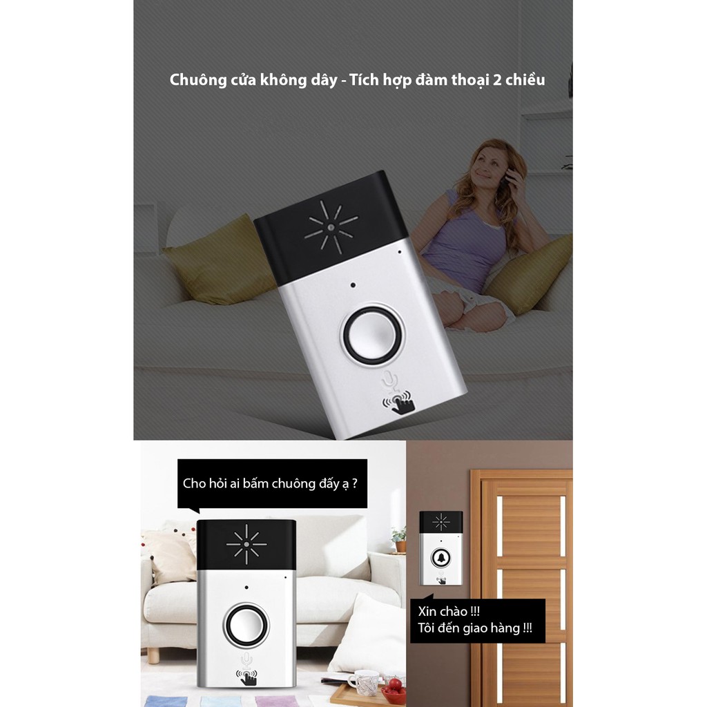 Chuông không dây đàm thoại 2 chiều Intercom Doorbell H6