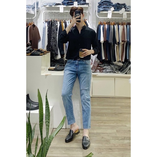 Quần Jean Dài Nam Màu Xanh From Dáng Skinny, Chất Bò Co Dãn Đậm Chất Thể Thao mẫu 990