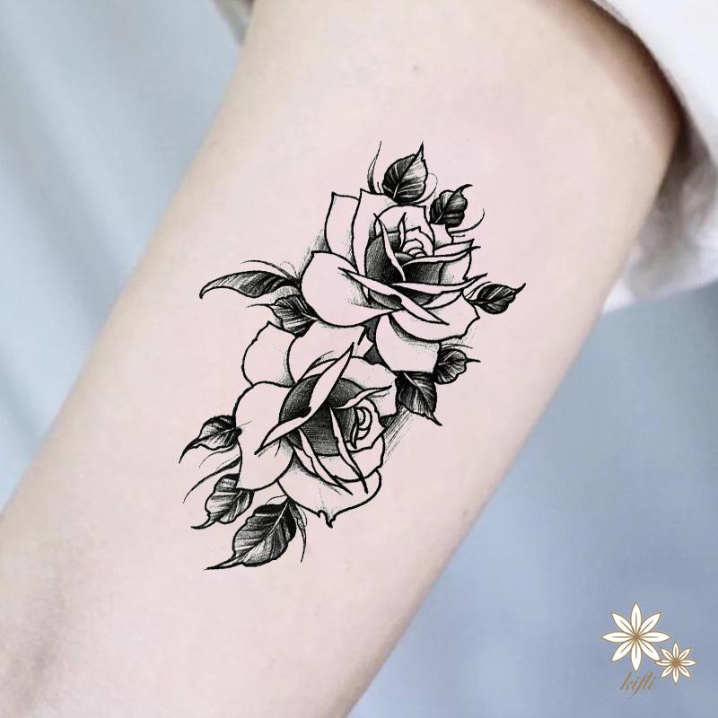 Hình xăm dán tạm thời hình hoa lá quyến rũ cho nam và nữ