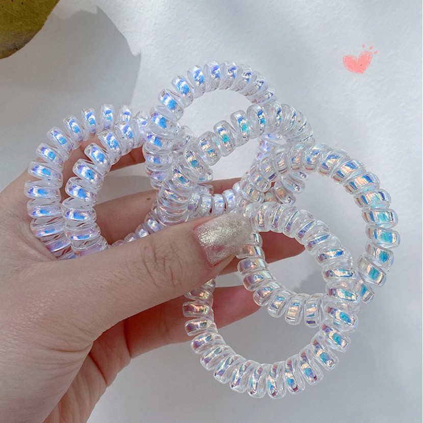 Buộc tóc lò xo ánh nhũ xinh xắn, cột tóc lò xo co giãn