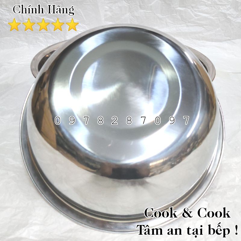 [Chính Hãng] Chậu inox thau inox loại dày INOVI đủ size 40, 42, 44, 46, 48, 50, 52, 54, 56 cm