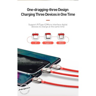 Cáp sạc Chuột 3 đầu siêu bền Baseus Three Mouse 3-in-1 Cable