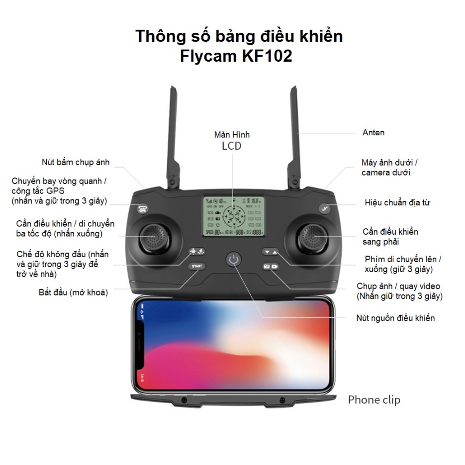 Máy Bay Không Người Lái 4 Cánh KF102, Drone Flycam 4k Mini Giá Rẻ, Play cam, Flai Cam WiFi Pin Khỏe Bay Xa 1200 Mét
