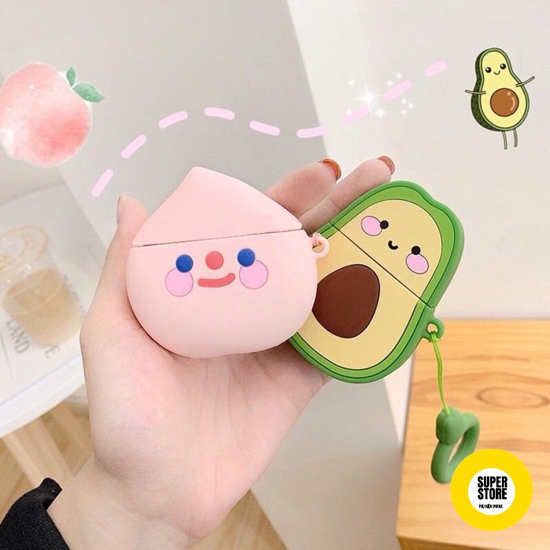 Case Vỏ Bao Airpods Đựng Tai Nghe Airpod 1 2 Pro Hình Trái Cây Cực Cute Bằng Silicon