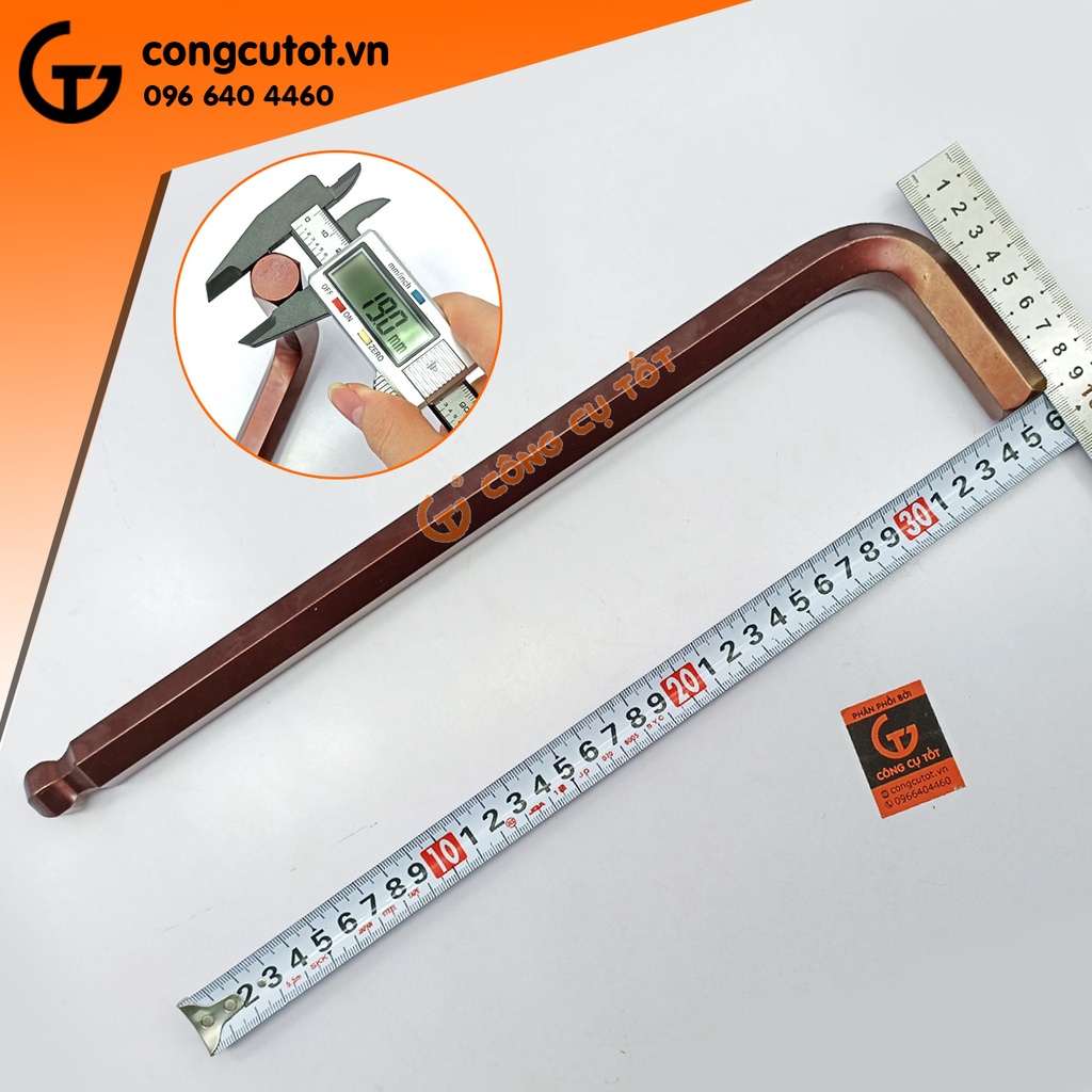 Lục giác đầu bi (14mm,17mm,19mm) Kapusi chữ L xi nâu